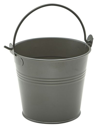 Galvanised Steel Serving Bucket 10cm Dia Dark Olive