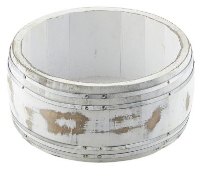 Miniature White Wash Wooden Barrel 16.5 Dia x 8cm