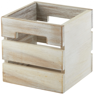 White Acacia Wood Box/Riser 12x12x12cm
