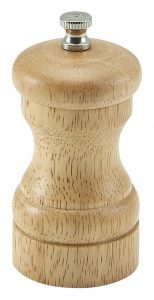 Genware Light Wood Salt Or Pepper Grinder 10cm
