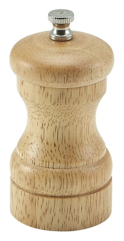 Genware Light Wood Salt Or Pepper Grinder 10cm