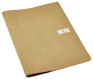 Washable Paper A4 Menu Holder Brown