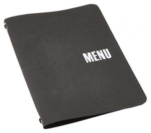 Washable Paper A5 Menu Holder Black