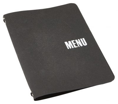 Washable Paper A5 Menu Holder Black