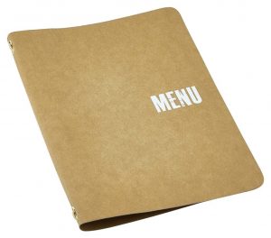 Washable Paper A5 Menu Holder Brown