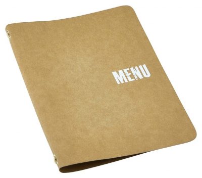 Washable Paper A5 Menu Holder Brown