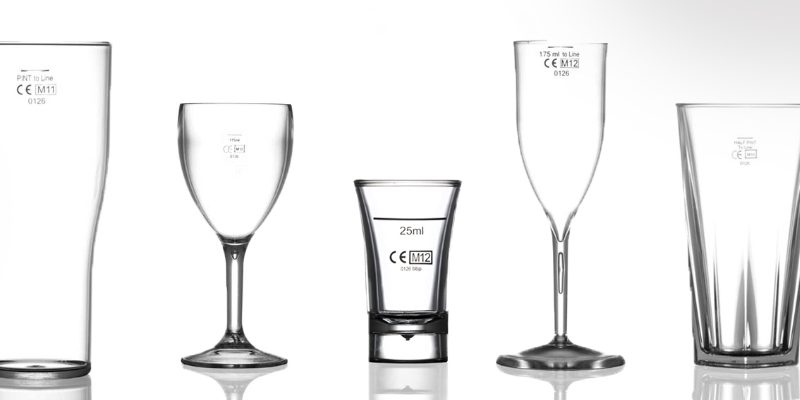ce marked and lined plastic glasses