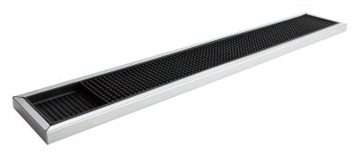 Beaumont - Bar Mat – Deluxe Black Rubber with Stainless Steel Trim