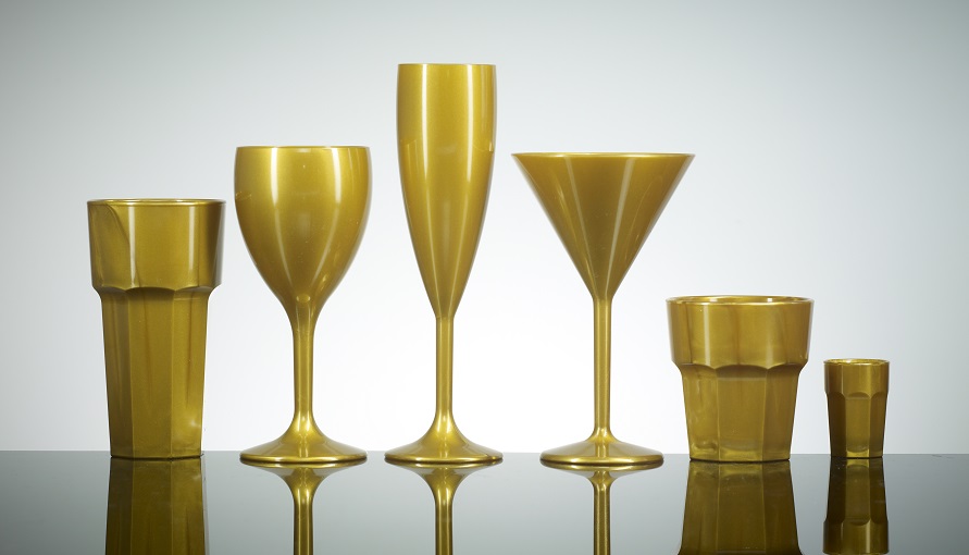 Gold Reusable Polycarbonate Glasses