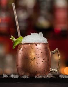 Beaumont Mezclar Copper Plated 500ml Curved Moscow Mule Mug Brass Handle