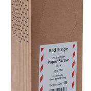 Beaumont 8″ Red & White Striped Paper Straws - PK250 - Image 2