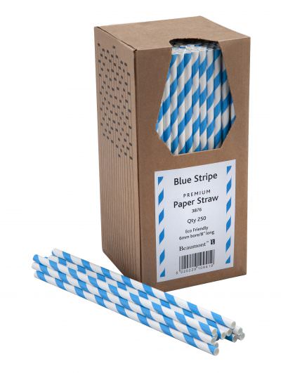 Blue & White Paper Straws Beaumont
