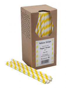 Yellow & White Paper Straws Beaumont