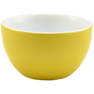 Genware Porcelain Yellow Sugar Bowl 17.5cl/6oz