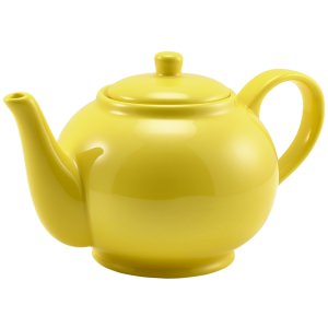 Genware Porcelain Yellow Teapot 85cl/30oz