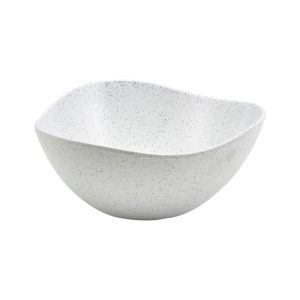 White Granite Melamine Triangular Buffet Bowl 25cm