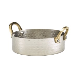 Mini Hammered Stainless Steel Casserole Dish 12 x 3.5cm