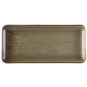 Terra Porcelain Grey Narrow Rectangular Platter 30 x 14cm