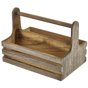Medium Rustic Wooden Table Caddy