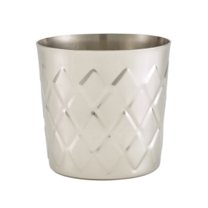 Diamond Pattern Stainless Steel Serving Cup 8.5 x 8.5cm