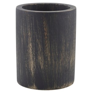 GenWare Black Wash Acacia Wood Cutlery Cylinder