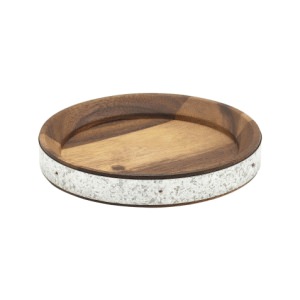 Acacia Wood Zinc Banded Serving Board 17cm