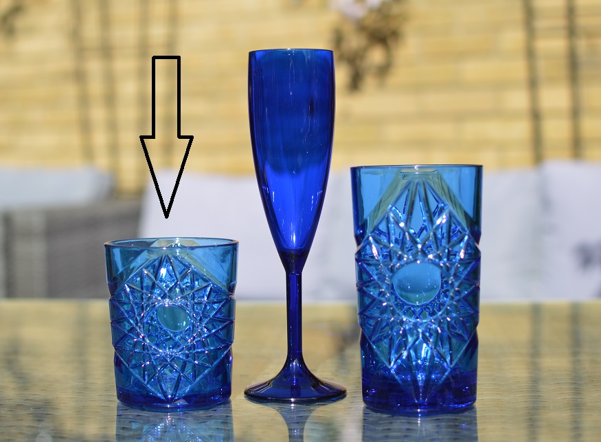 Blue Plastic Glasses Rocks Glass 35cl / 11.8oz - Pack of 6 - Image 3