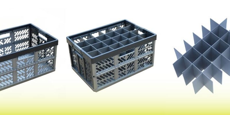 Folding Glass Storage Crate