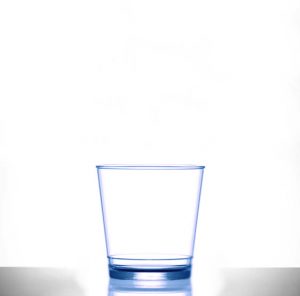Plastic Glasses 9oz Rocks In2stax Clear Blue - Pack of 12